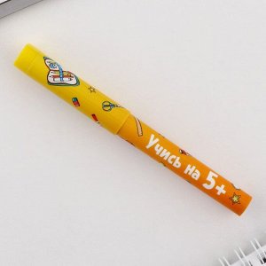 Ручка прикол шариковая синяя паста 0.7 мм с колпачком «1 сентября: Учись на 5+» пластик