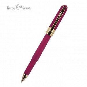 Ручка шариковая, 0.5 мм, BrunoVisconti MONACO, стержень синий, корпус Soft Touch пурпурный, в футляре
