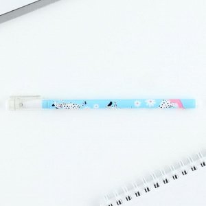 Ручка шариковая, синяя паста 0.5 мм с колпачком пластик «Далматинцы»