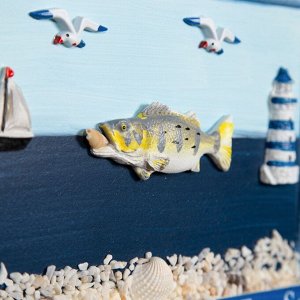 Настенный календарь вечный «Морской стиль», дерево, 56x28 см