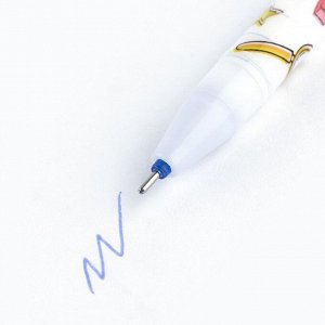 Набор ручка на выпускной пластик пиши-стирай и 9 стержней «Выпускник» синяя паста, гелевая 0.5мм