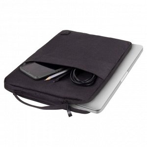 Сумка для ноутбука BRAUBERG Option, 35.5 х 24 х 2.5 см, с ручкой и карманом, чёрная