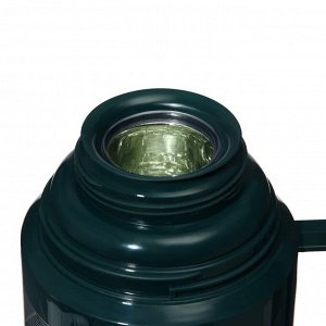 Термос 1 л, со стеклянной колбой, сохраняет тепло 8 ч, 12 х 28 см, зеленый