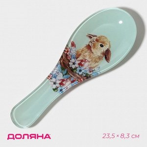 Подставка под ложку Доляна «Кролик», 23.5x8.3x1.5 см, стеклоㅤ
