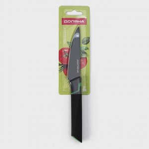 Нож кухонный для овощей Доляна Simplex, длина лезвия 10 см, цвет чёрный