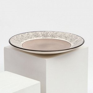 Тарелка керамическая "Алладин", 25 см, серая, 1 сорт, Иран