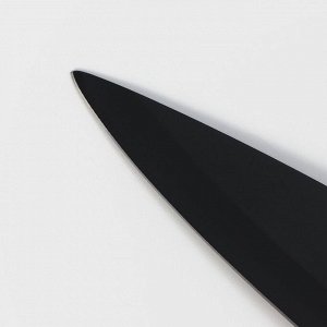 Нож - шеф кухонный Доляна Simplex, длина лезвия 19 см, цвет чёрный