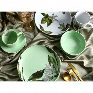Чайная пара керамическая Dolce Ceramo. «Lemon flowers», 250 мл