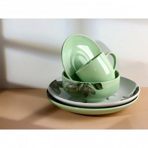 Чайная пара керамическая Dolce Ceramo. «Lemon flowers», 250 мл