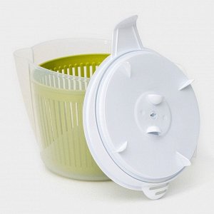 Центрифуга для сушки зелени Доляна Fresh cook, 2 л, пластик, цвет бело-зелёный