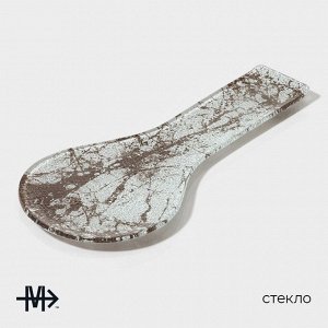 Подставка под ложку Magistro «Мрамор», 24x11x1 см, стекло, белая