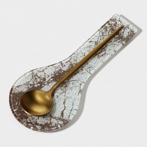 Подставка под ложку Magistro «Мрамор», 24x11x1 см, стекло, белая