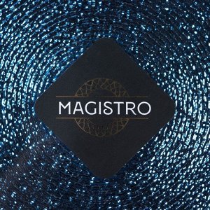 Тарелка Magistro «Карамель. Синее серебро», d=21 см, стекло, синяя