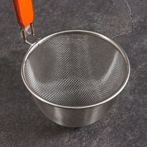 Корзинка для картошки фри Шафран, высота 25 см, деревянная ручка, металл