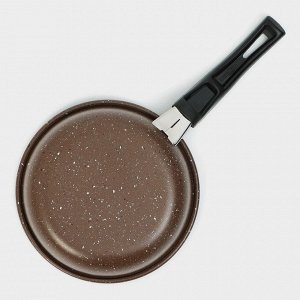 Сковорода Rock, d=15 см, пластиковая ручка, антипригарное покрытие, цвет коричневый