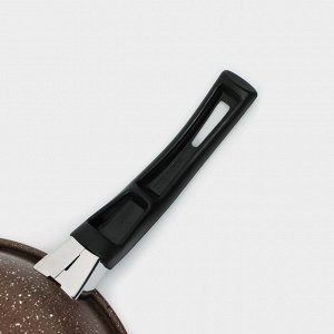 Сковорода Rock, d=19 см, пластиковая ручка, антипригарное покрытие, цвет коричневый