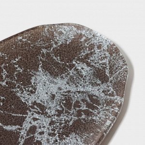 Блюдо сервировочное Magistro «Мрамор», 23.5x11x0.8 см, стекло, коричневое