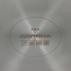Кастрюля - сотейник Доляна «Грейт», 2.8 л, d=24, капсульное дно, индукция, нержавеющая сталь