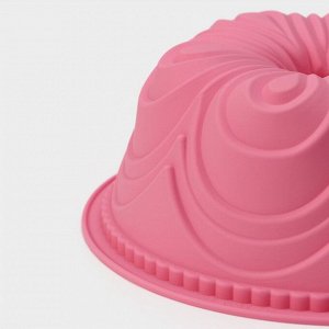 Форма силиконовая для выпечки Доляна «Немецкий кекс. Торжество», 22,5?8 см, цвет розовый