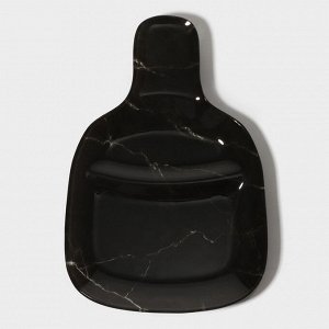 Менажница Доляна «Марбл чёрный», 2 секции, 27x18x2 см, цвет чёрный