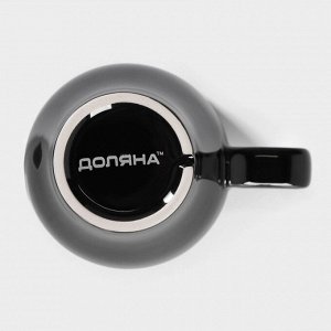 Кружки Доляна Coffee break, 300 мл, набор 2 шт., керамика, чёрные