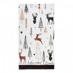 Полотенце "Доляна" X-Mas 40х70см, 100%хл, рогожка 164 г/м2