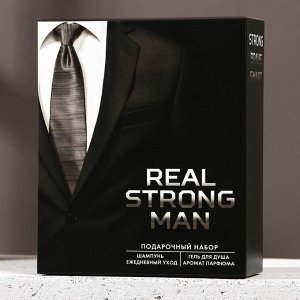 Подарочный набор косметики REAL STRONG MAN, гель для душа 200 мл и шампунь для волос 200 мл, HARD LINE