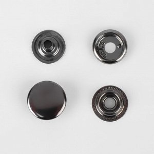 Кнопка установочная, Омега (О-образная), d = 15 мм, цвет чёрный никель