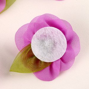 Цветы для декора искусственные из ткани, набор 8 шт., фиолетовые