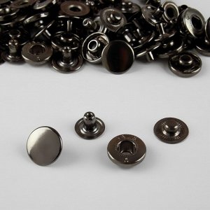 Кнопка установочная, Альфа (S-образная), d = 15 мм, цвет чёрный никель