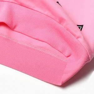Комплект для девочек (свитшот, брюки), цвет розовый, рост