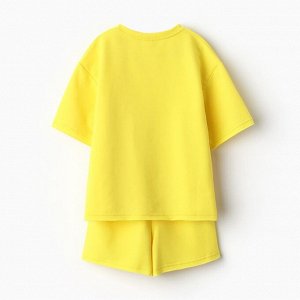 Костюм детский (футболка, шорты) MINAKU: Casual Collection цвет жёлтый, рост