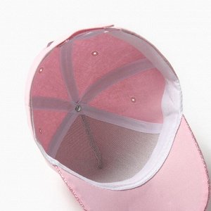 Кепка для девочек MINAKU "Сердца" цвет  розовый, р-р 52