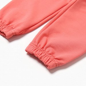 Комплект для девочки (свитшот, брюки), цвет тёмно-персиковый, рост