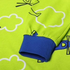 Пижама для мальчиков, цвет зелёный/самолетики, рост
