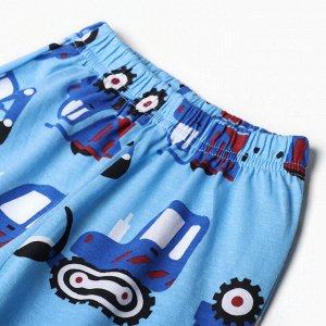 Пижама для мальчиков, цвет голубой/трактор, рост