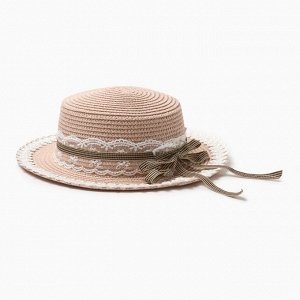 Шляпа для девочки "Леди" MINAKU, р-р 52, цв.розовый