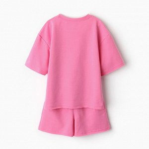 Костюм детский (футболка, шорты) MINAKU: Casual Collection, розовый.