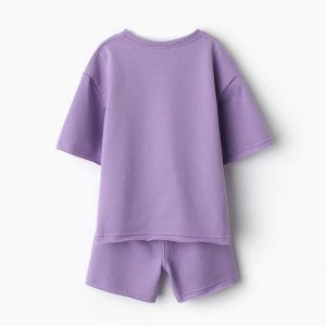 Костюм детский (футболка, шорты) MINAKU: Casual Collection, лиловый.