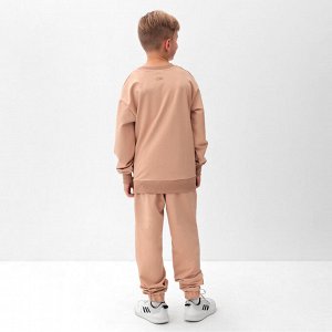 Костюм (свитшот и брюки) детский MINAKU, цвет бежевый, рост