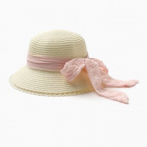 Шляпа для девочки "Принцесса" MINAKU, р-р 52, цв.молочный