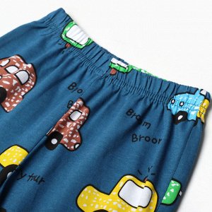 Пижама для мальчиков, цвет джинс/машинки, рост