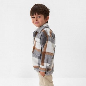 Рубашка детская KAFTAN утеплённая, цвет серо-бежевый 38 (146-152 см)