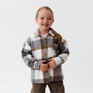 Рубашка детская KAFTAN утеплённая, цвет серо-бежевый 38 (146-152 см)