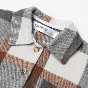 Рубашка детская KAFTAN утеплённая, серо-бежевая 34 (122-128 см)