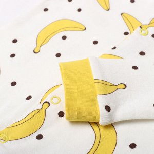 Комбинезон детский, цвет белый/бананы, рост 68
