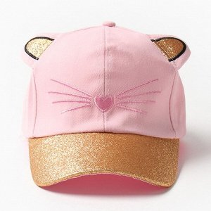 Кепка для девочек MINAKU "Кошечка" цвет розовый, р-р 52