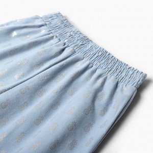 Пижама детская из фланели (рубашка, брюки) KAFTAN "Ананасы", рост, голубой