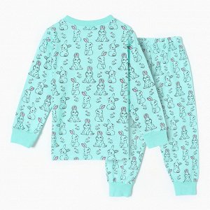 Пижама для девочек, цвет мятный, рост 116