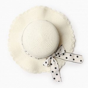 Шляпа для девочки "Леди" MINAKU, р-р 52, цв.молочный